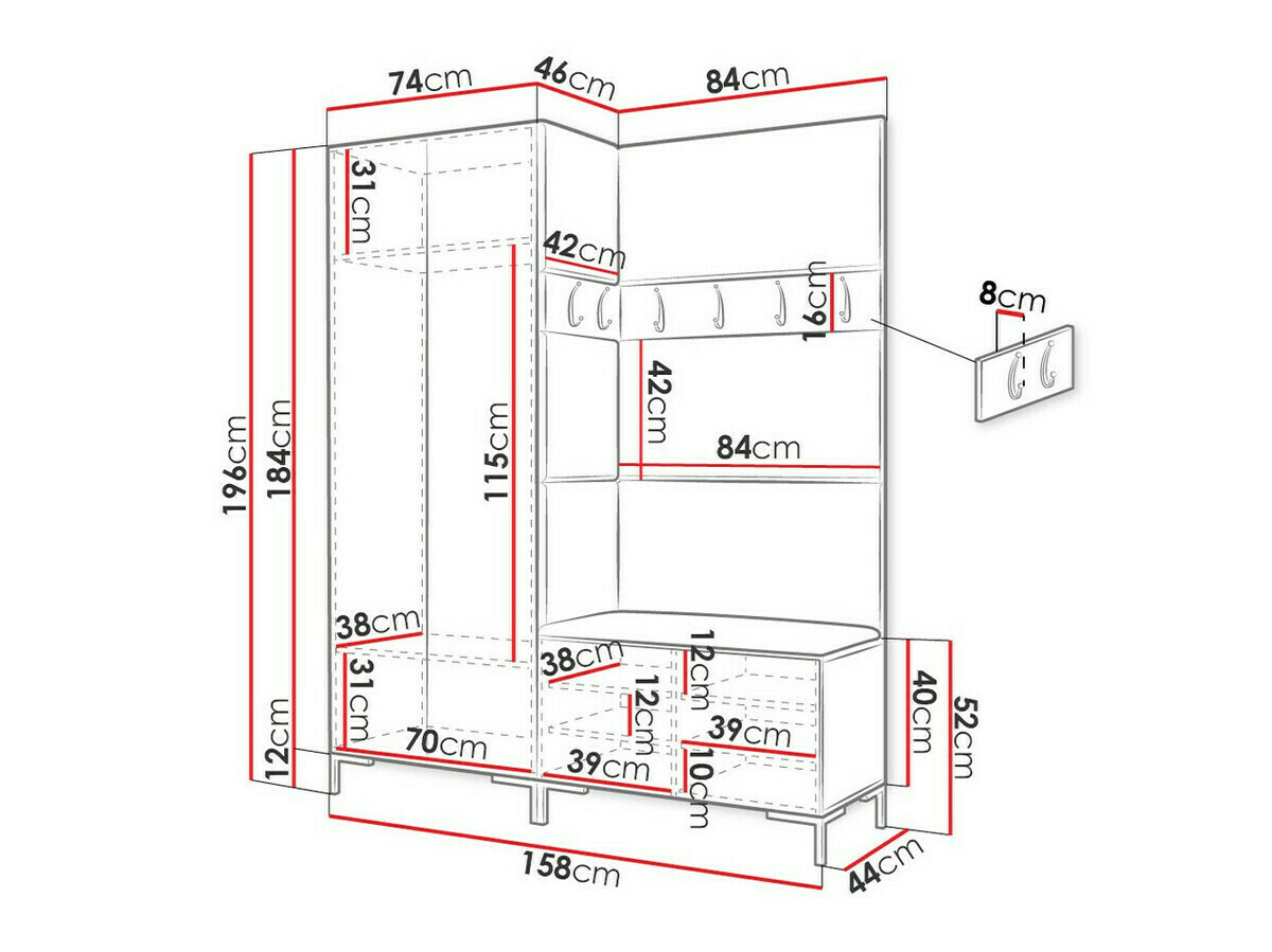 Прихожая Tivsoa 107 (Craft дуб)