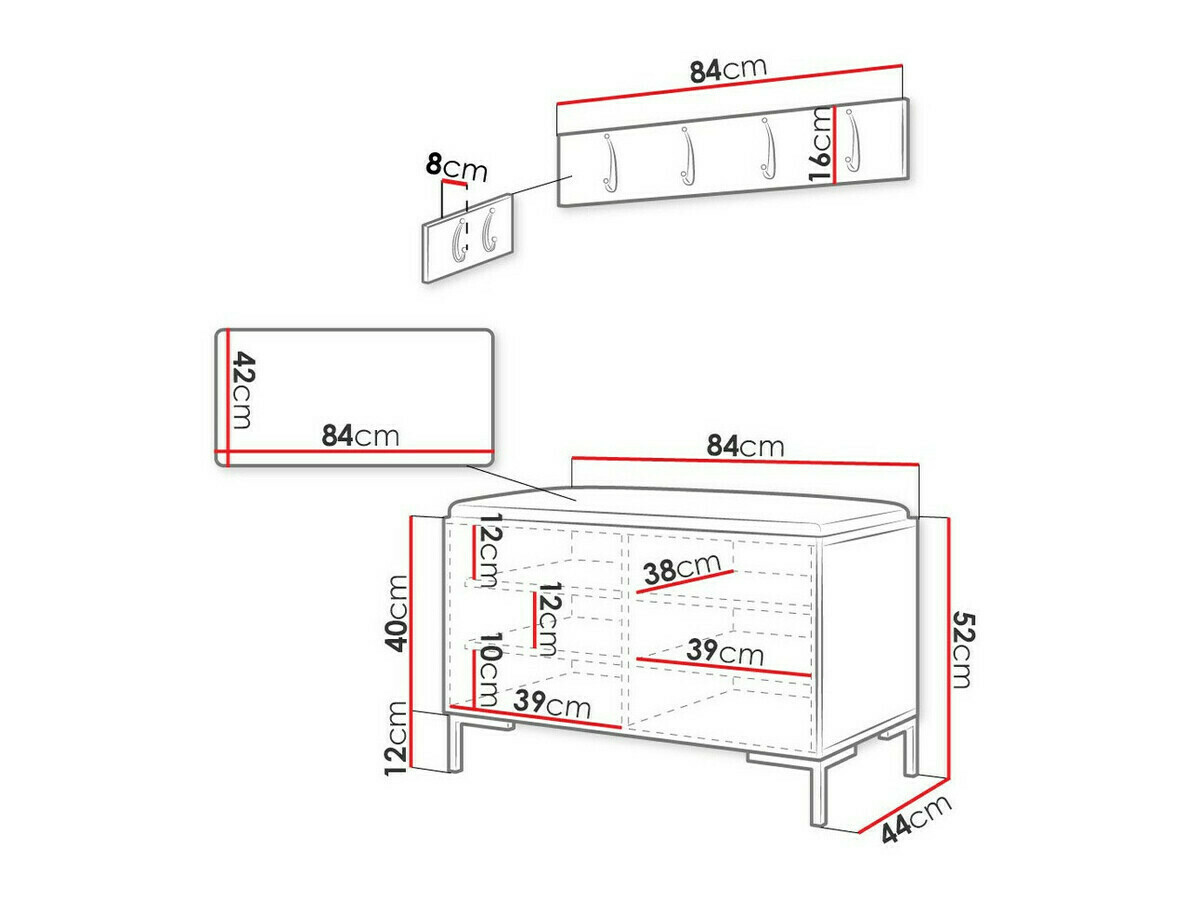 Прихожая Tivsoa 108 (Чёрный)