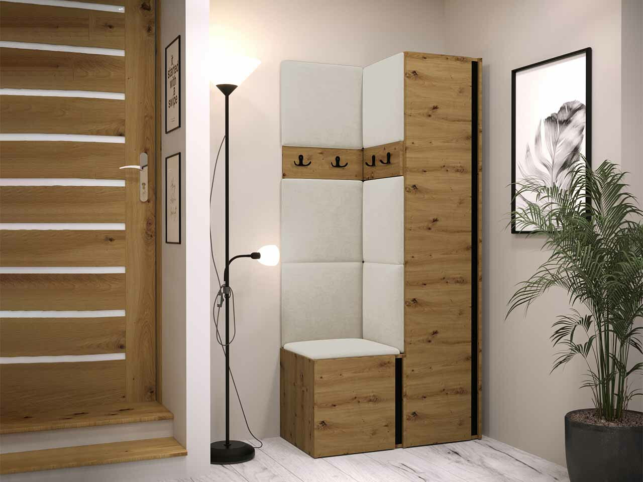 Priekšnama komplekts Hartford 348 (Artisan ozols + Melns)