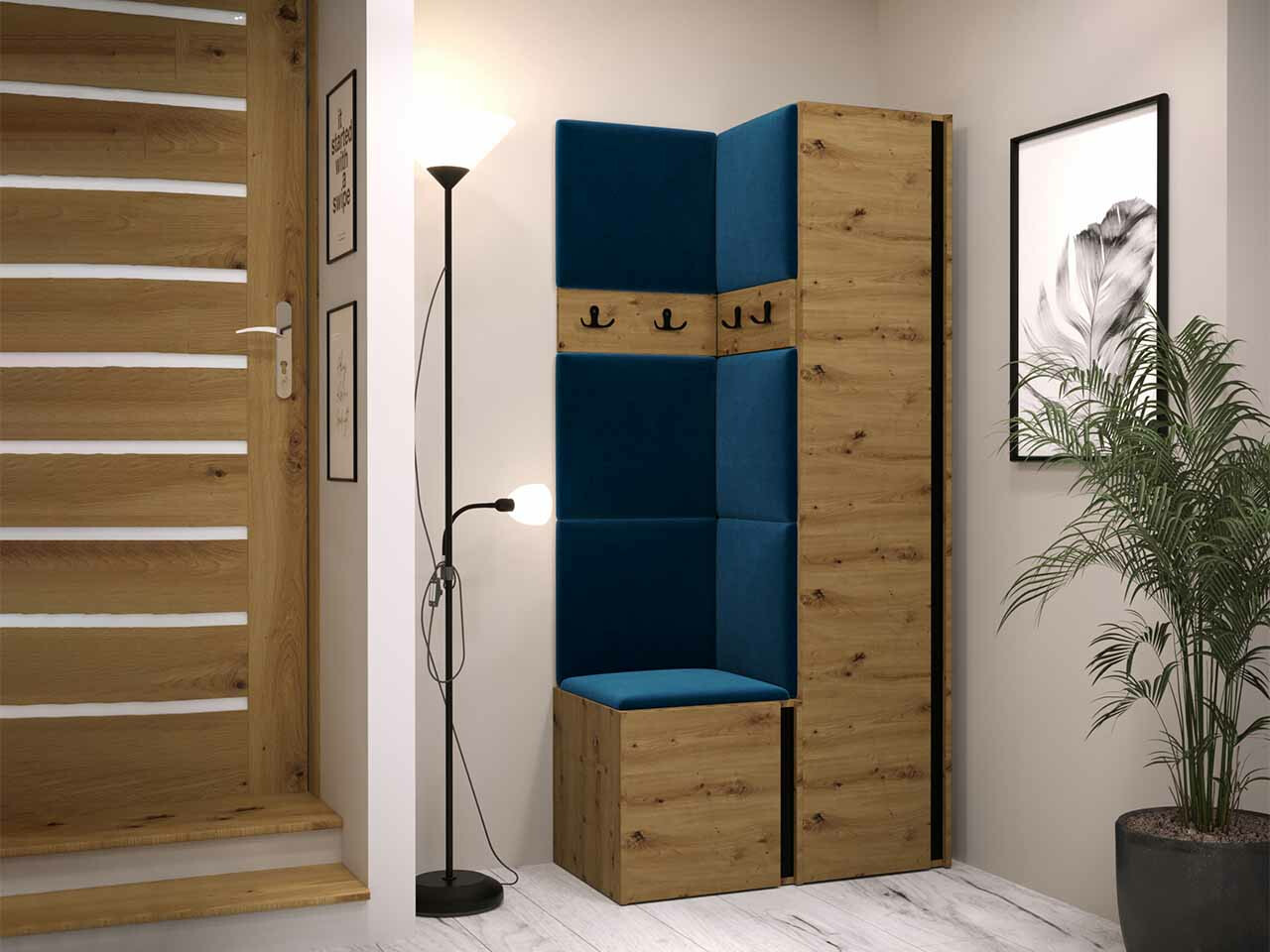 Priekšnama komplekts Hartford 348 (Artisan ozols + Melns)