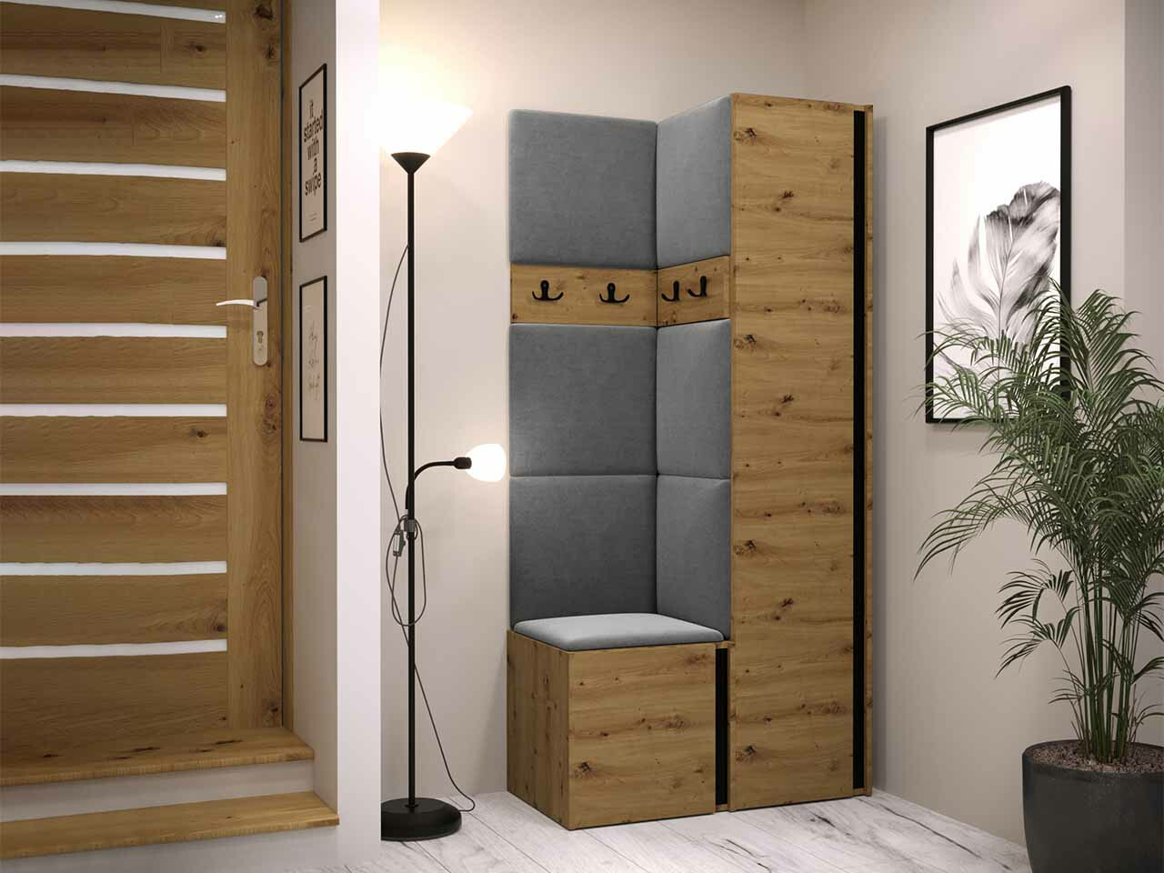 Priekšnama komplekts Hartford 348 (Artisan ozols + Melns)