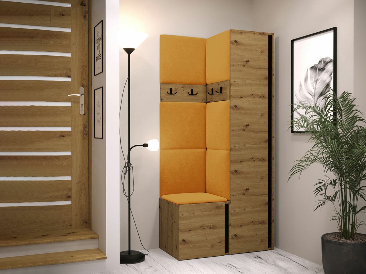 Priekšnama komplekts Hartford 348 (Artisan ozols + Melns)