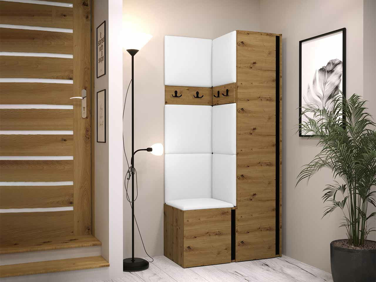 Прихожая Hartford 348 (Artisan дуб + Чёрный)