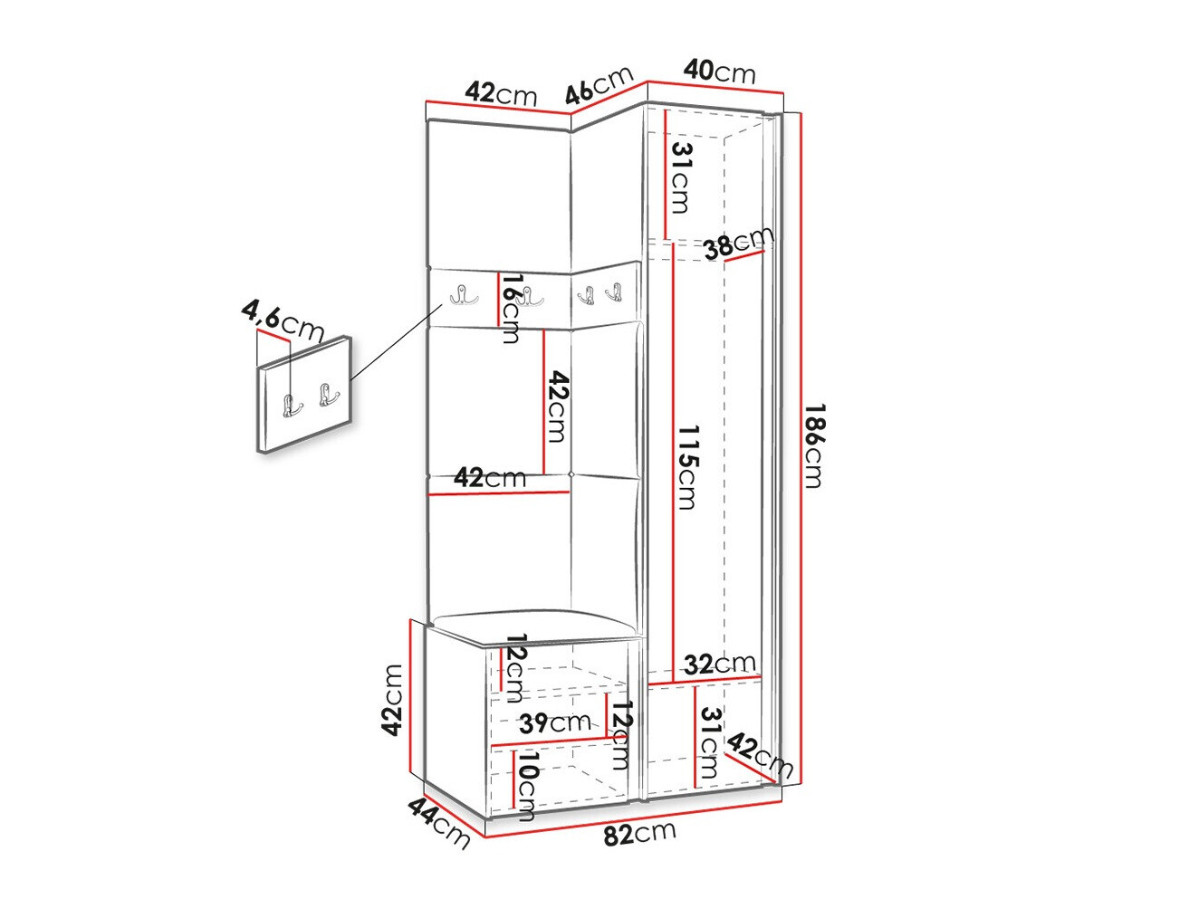 Прихожая Hartford 348 (Белый)