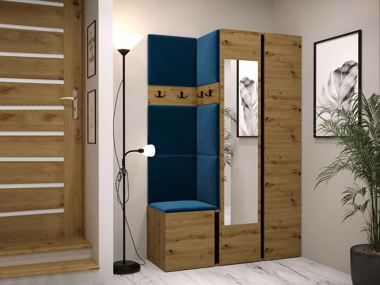 Priekšnama komplekts Hartford 350 (Artisan ozols + Melns)