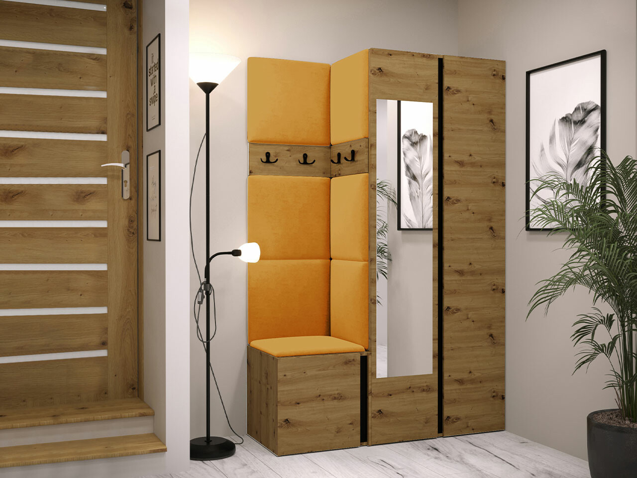 Priekšnama komplekts Hartford 350 (Artisan ozols + Melns)