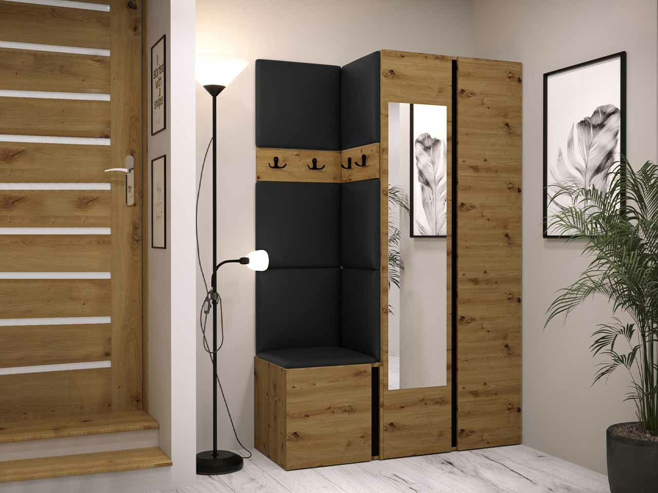 Прихожая Hartford 350 (Artisan дуб + Чёрный)