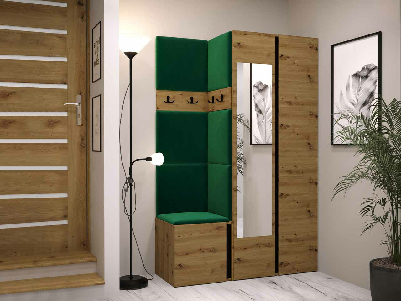 Прихожая Hartford 350 (Artisan дуб + Чёрный)