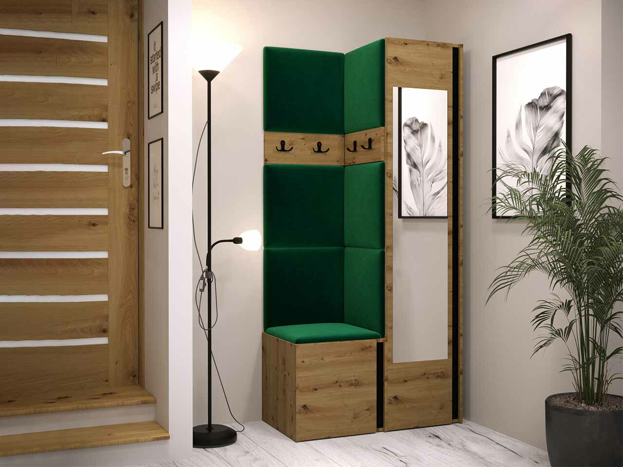 Priekšnama komplekts Hartford 354 (Artisan ozols + Melns)