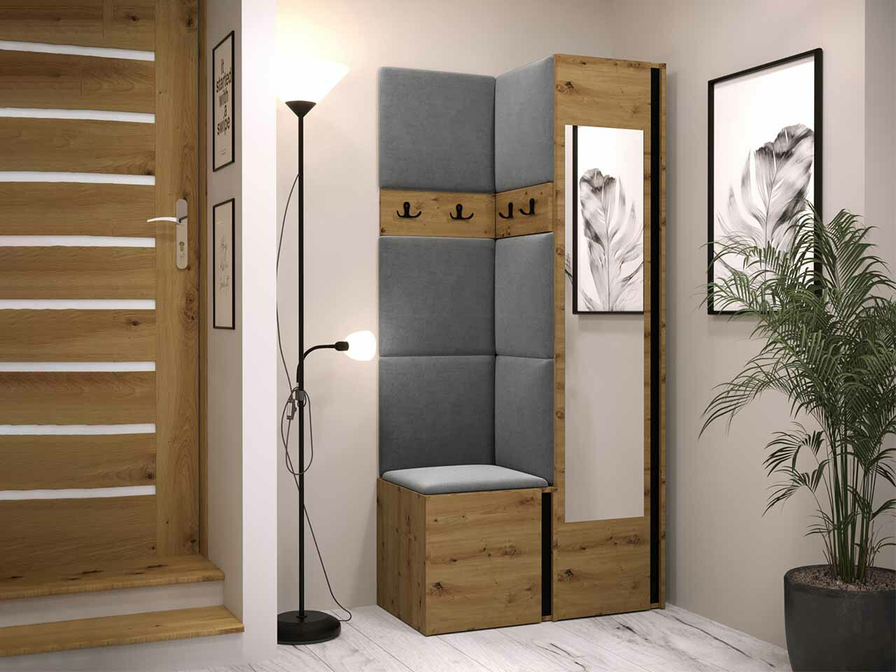 Priekšnama komplekts Hartford 354 (Artisan ozols + Melns)