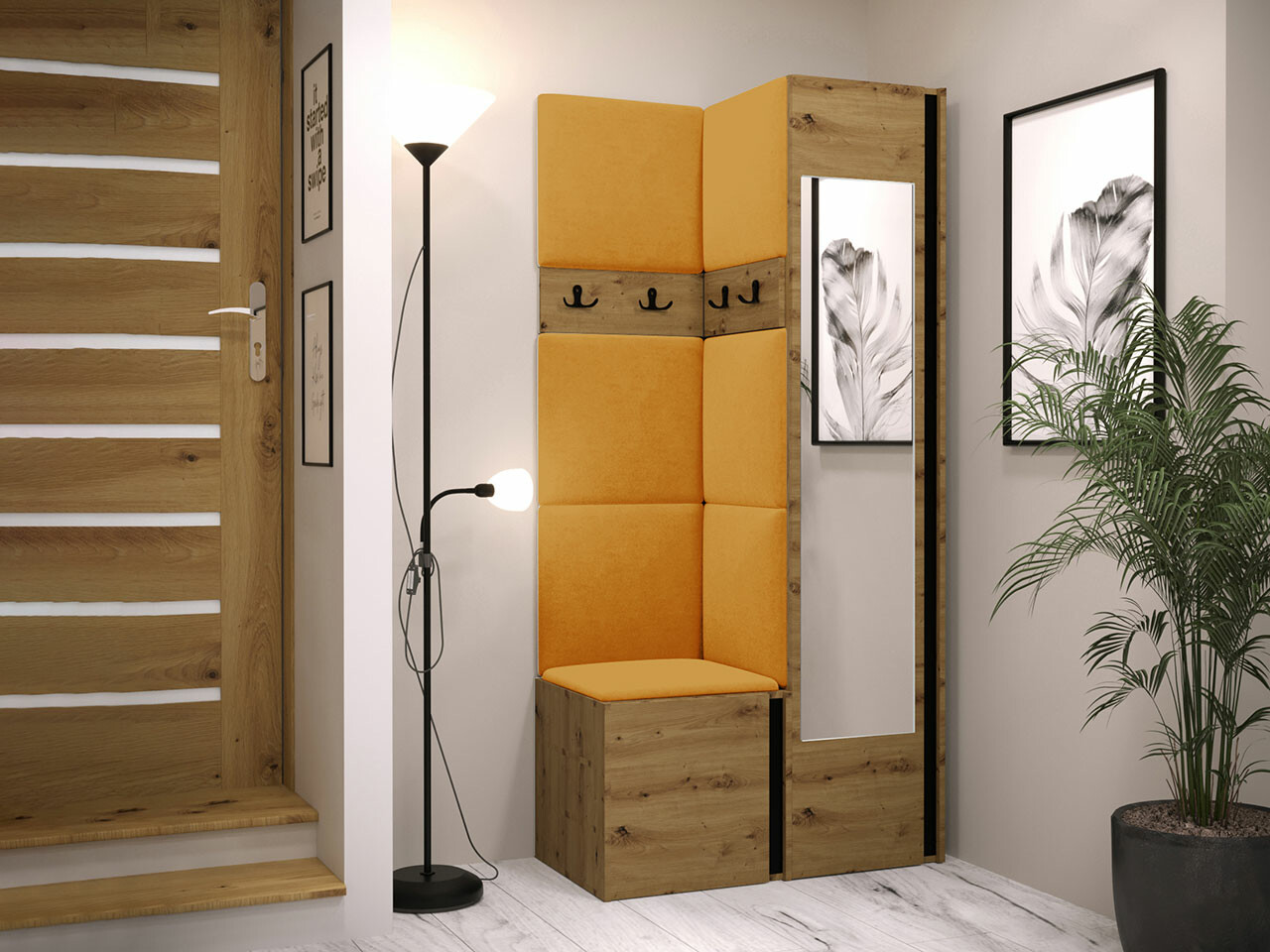 Priekšnama komplekts Hartford 354 (Artisan ozols + Melns)