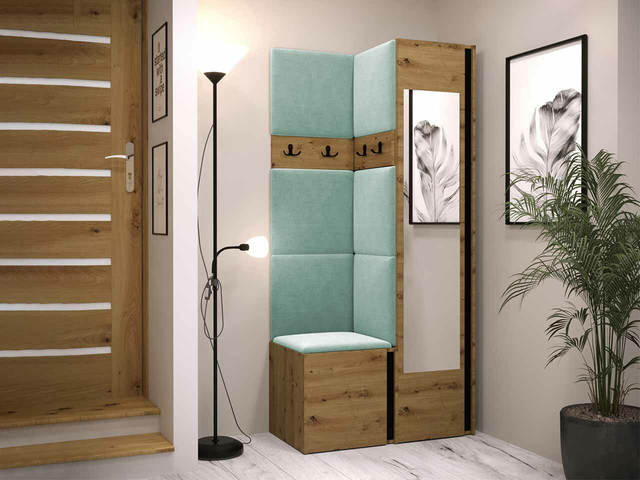 Прихожая Hartford 354 (Artisan дуб + Чёрный)