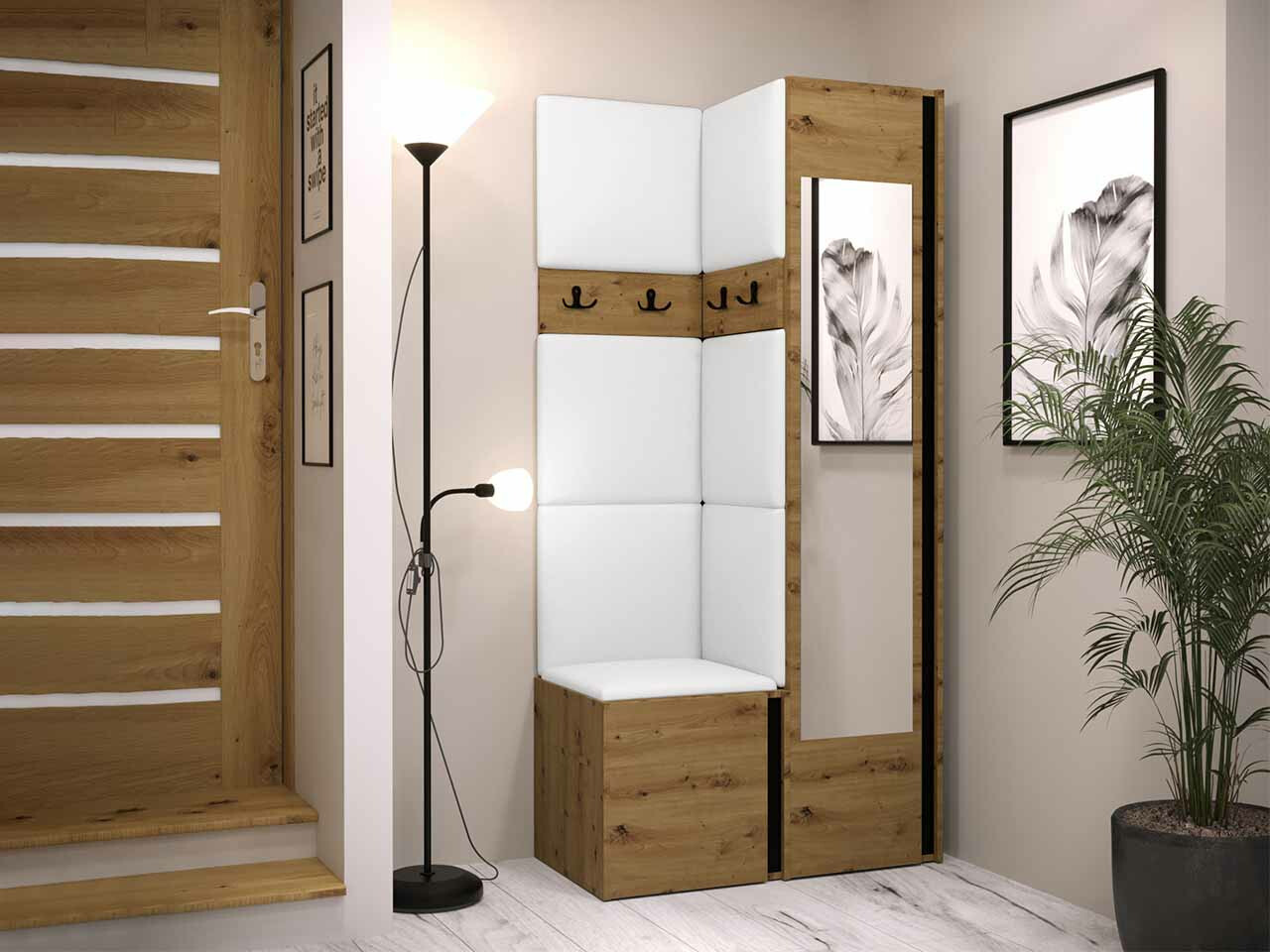 Прихожая Hartford 354 (Artisan дуб + Чёрный)