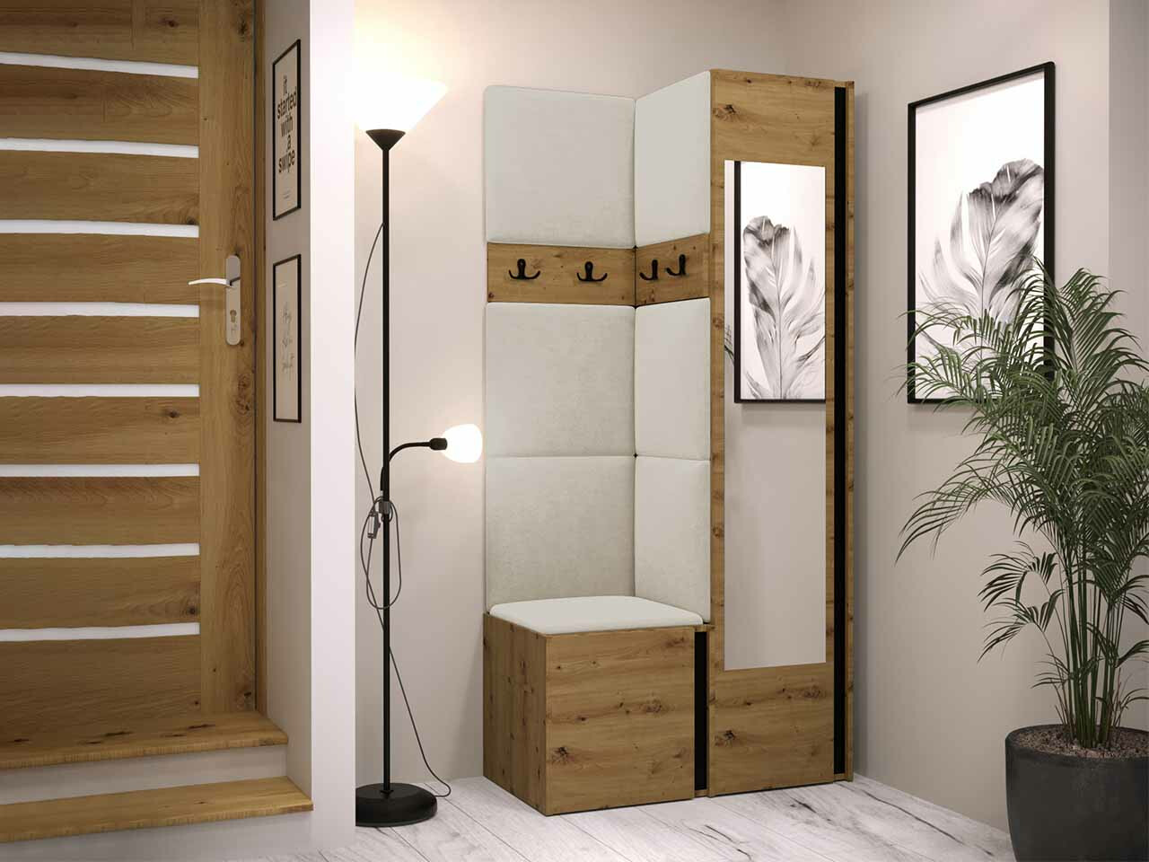 Прихожая Hartford 354 (Artisan дуб + Чёрный)