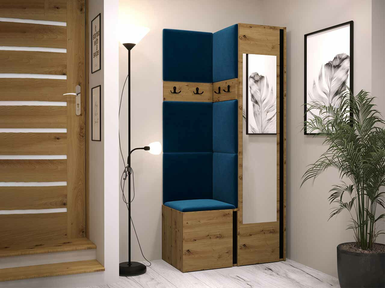 Прихожая Hartford 354 (Artisan дуб + Чёрный)