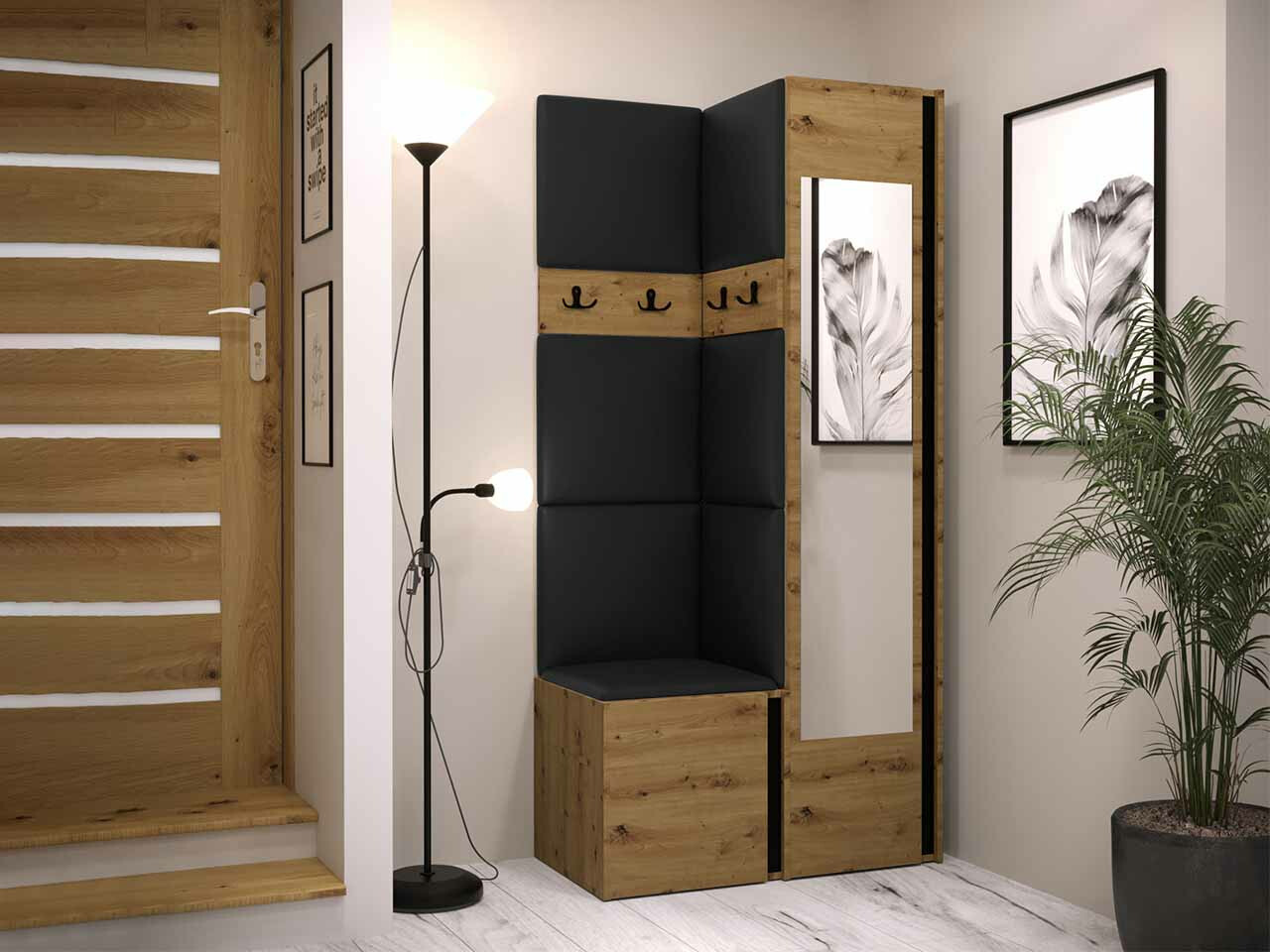 Прихожая Hartford 354 (Artisan дуб + Чёрный)