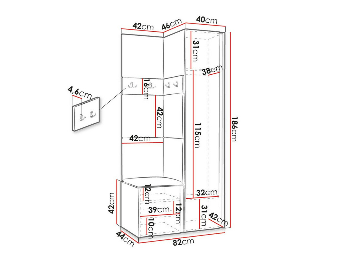 Прихожая Hartford 354 (Графит)