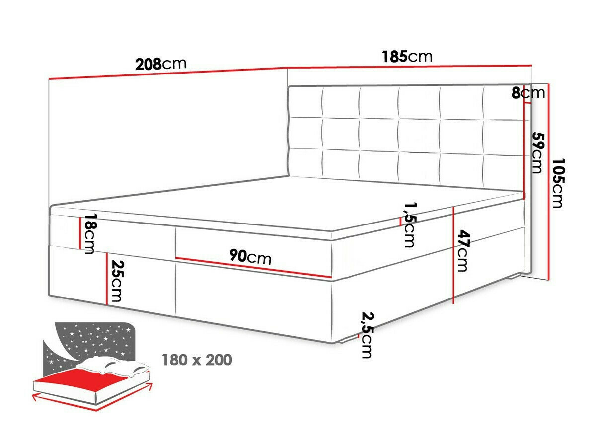 Континентальная кровать Memphis 115 (Itaka 10)