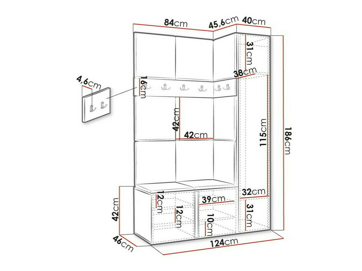 Прихожая Hartford 277 (Графит)