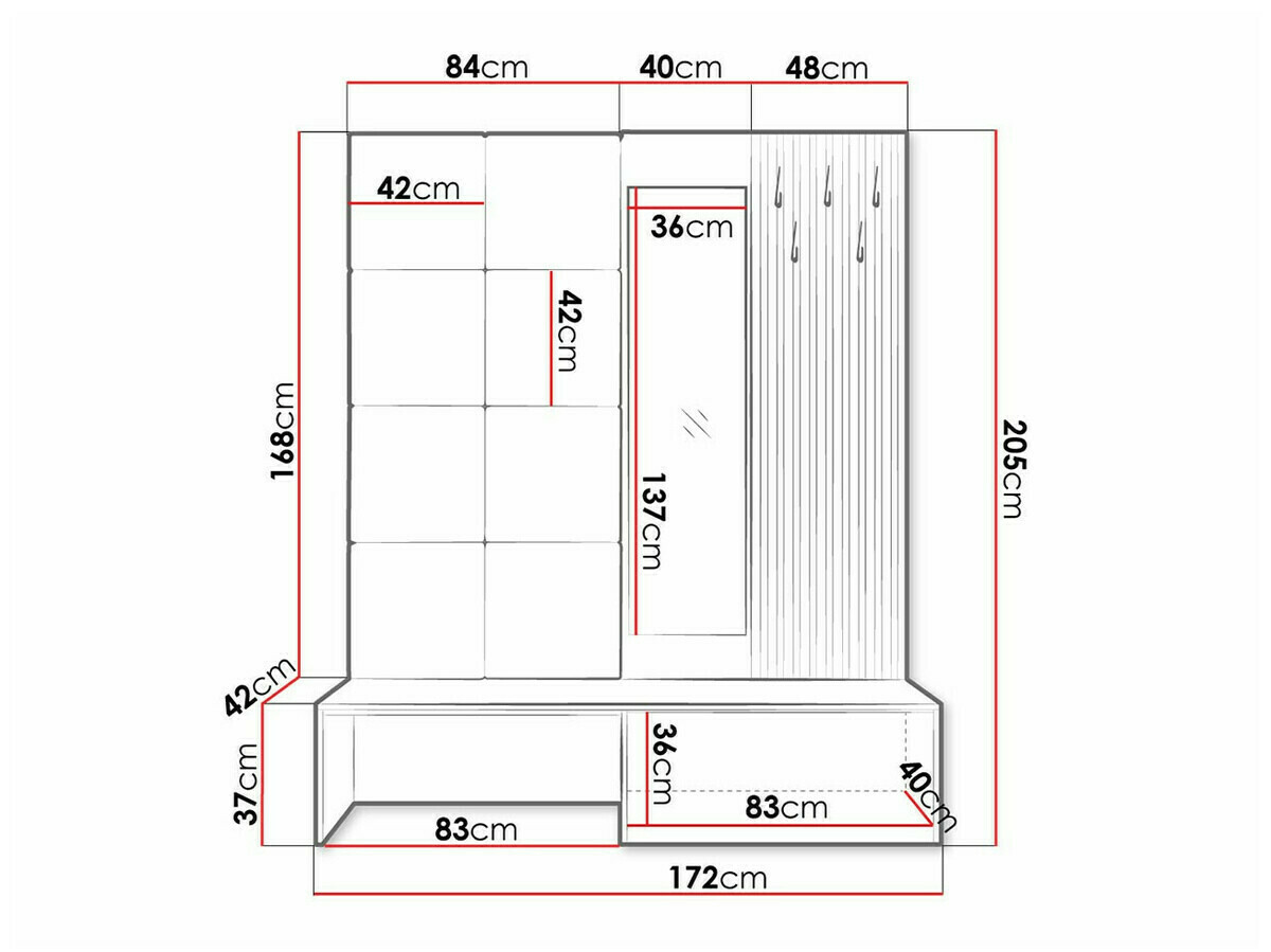 Прихожая Hartford 322 (Artisan дуб + Manila 32)