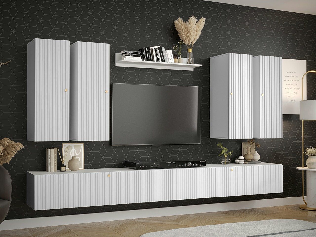 Viesistabas komplekts Anulio IV (Balts)