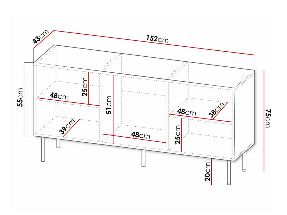 Шкафчик Charlotte 169 (Чёрный + Золотой)