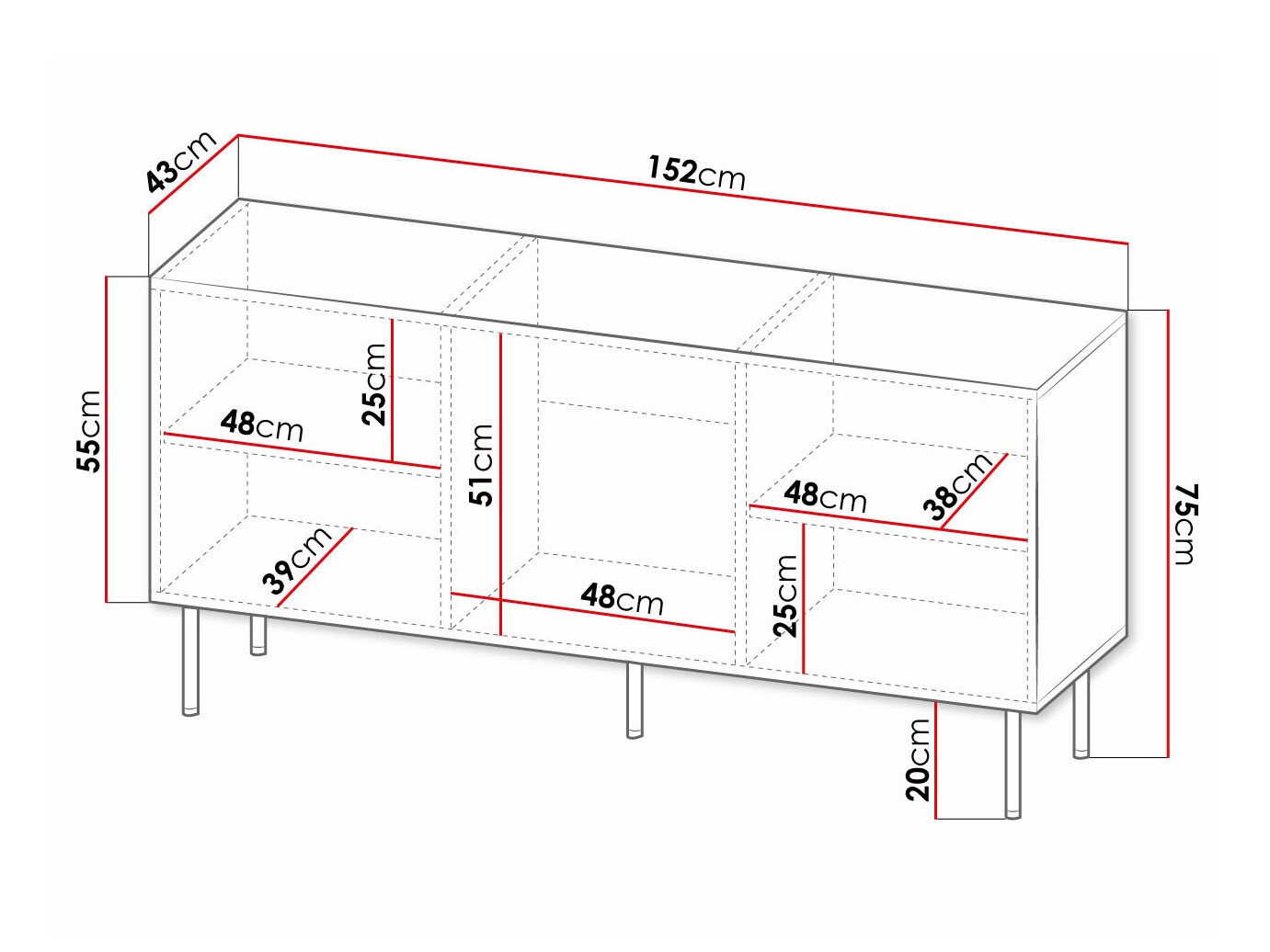 Skapis Charlotte 169 (Balts + Melns)