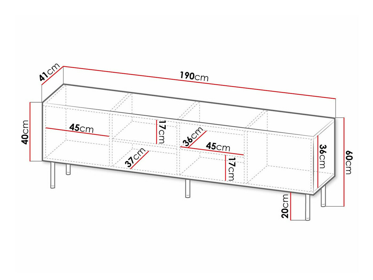 TV galds Charlotte 171 (Melns + Zelta)