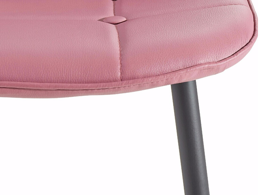 Ēdamistabas komplekts Denton 275 (Balts + Melns + Tumši rozā)