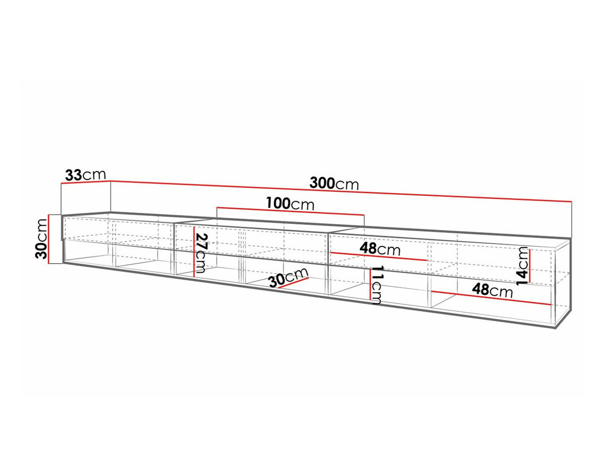 TV galds Sarasota 144 (Votan ozols + Glancēts melns)