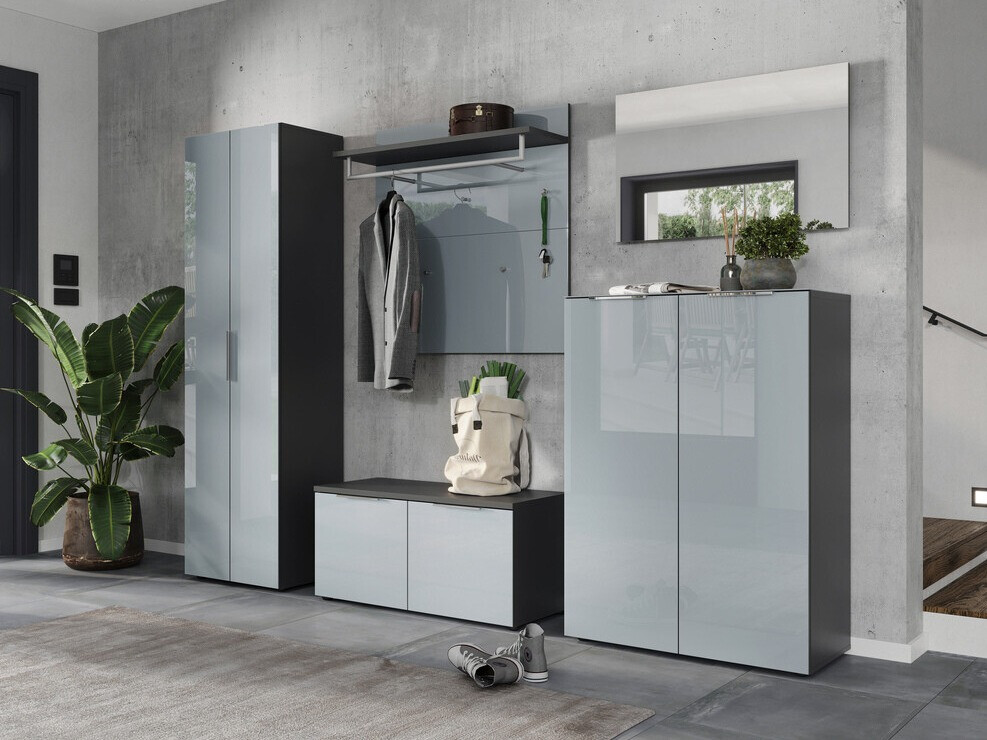 Apavu plaukts Fivsori 105 (Glancēts pelēks + Grafīts)