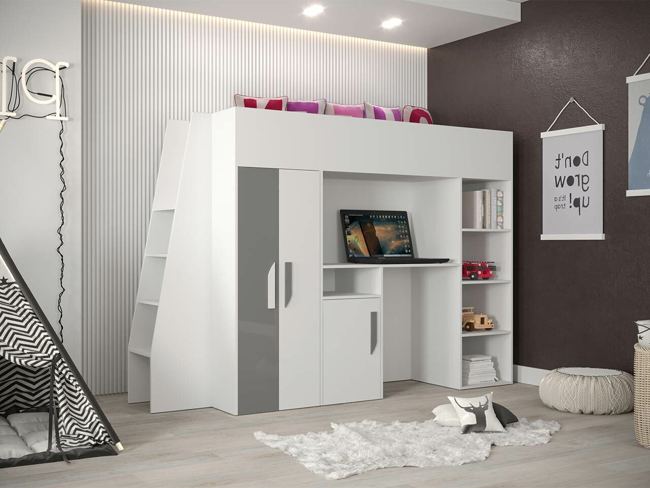 Augsta gulta Hartford 355 (Balts + Glancēts pelēks + Glancēts balts)