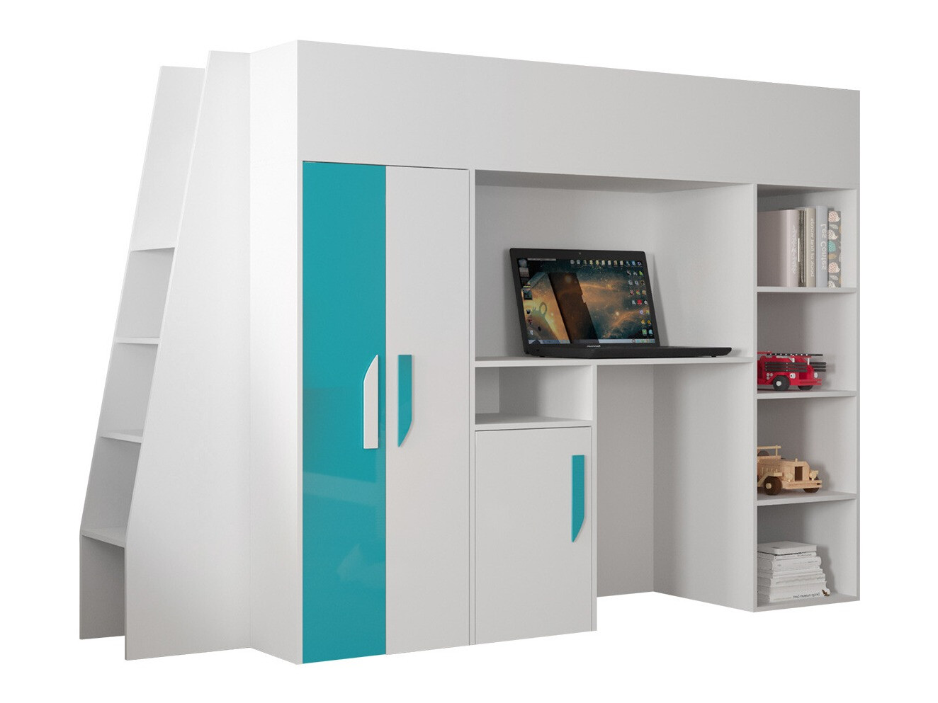 Augsta gulta Hartford 355 (Balts + Glancēts Tirkīzs + Glancēts balts)