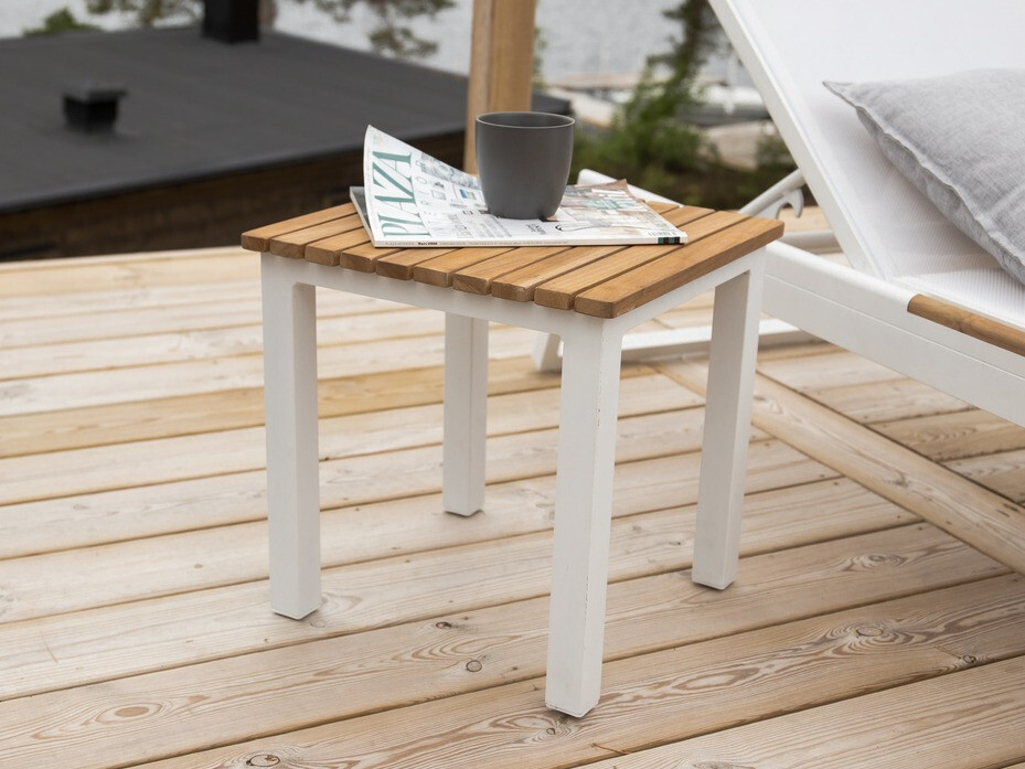 Dārza galdiņš Dallas 733 (Gaišs koks + Balts)