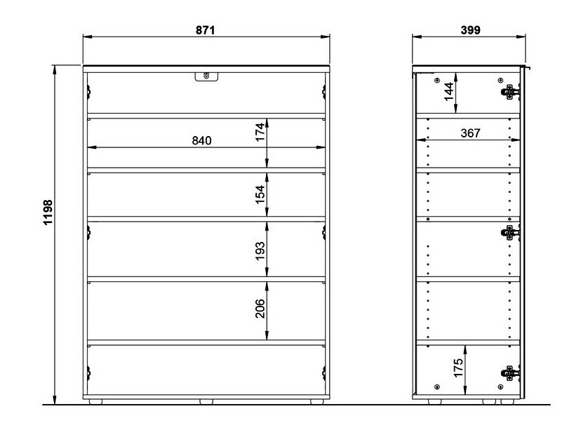 Полка для обуви Fivsori 105 (Глянцевый серый + Графит)