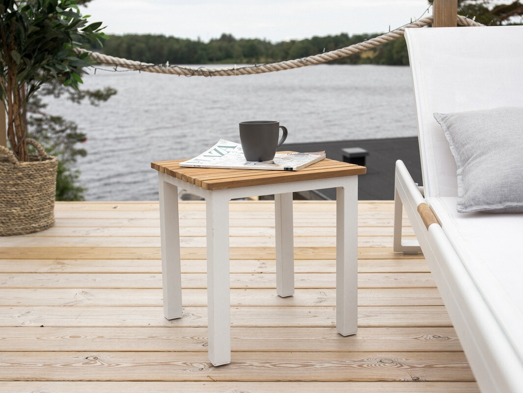 Садовый столик Dallas 733 (Светлое дерево + Белый)