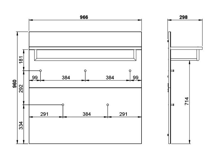 Вешалка Fivsori 107 (Глянцевый серый + Графит)