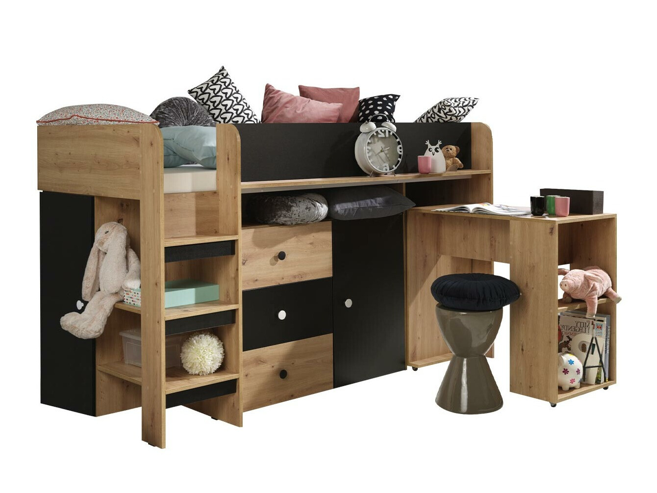 Augsta gulta Hartford 359 (Artisan ozols + Melns)