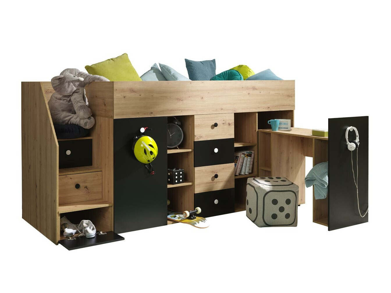 Augsta gulta Hartford 361 (Artisan ozols + Melns)