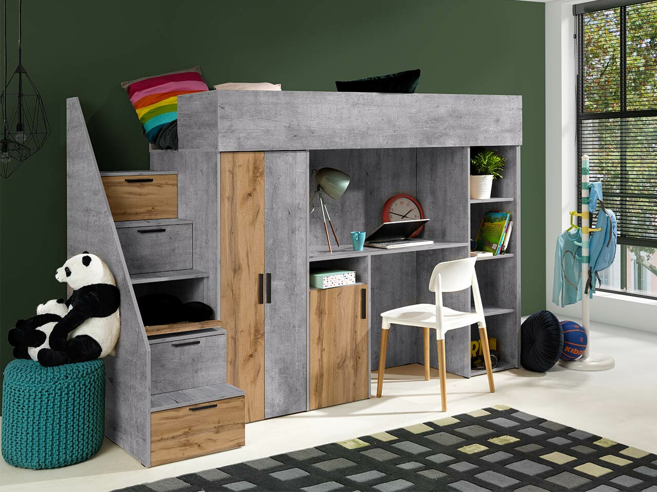 Augsta gulta Hartford 365 (Betons + Votan ozols)