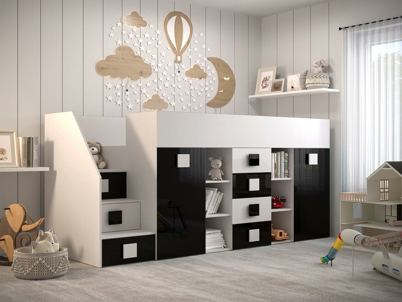 Augsta gulta Hartford 366 (Balts + Glancēts melns + Glancēts balts)