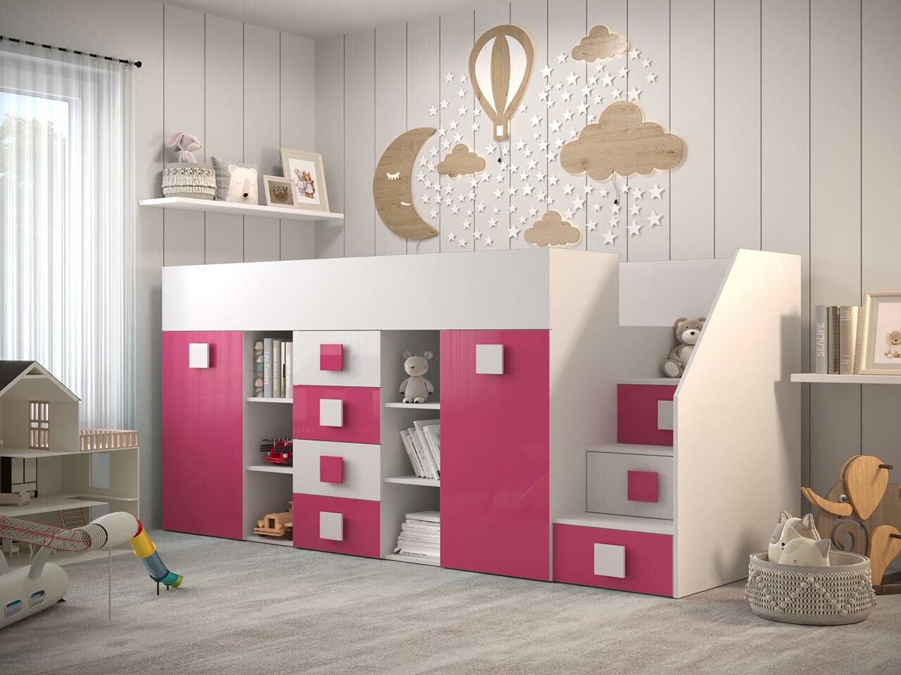 Augsta gulta Hartford 366 (Balts + Spīdīgi rozā + Glancēts balts)