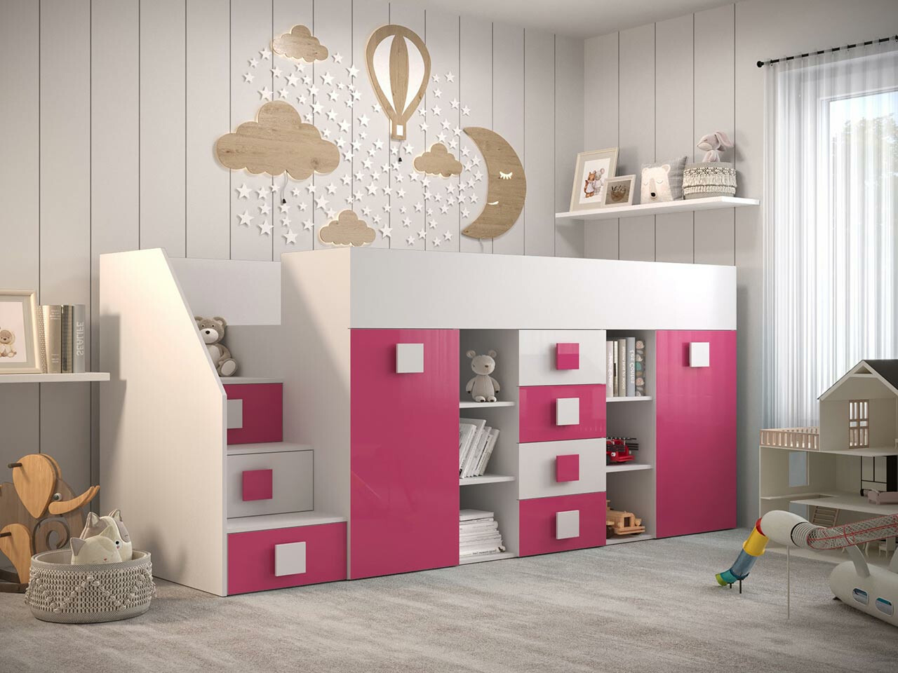 Augsta gulta Hartford 366 (Balts + Spīdīgi rozā + Glancēts balts)