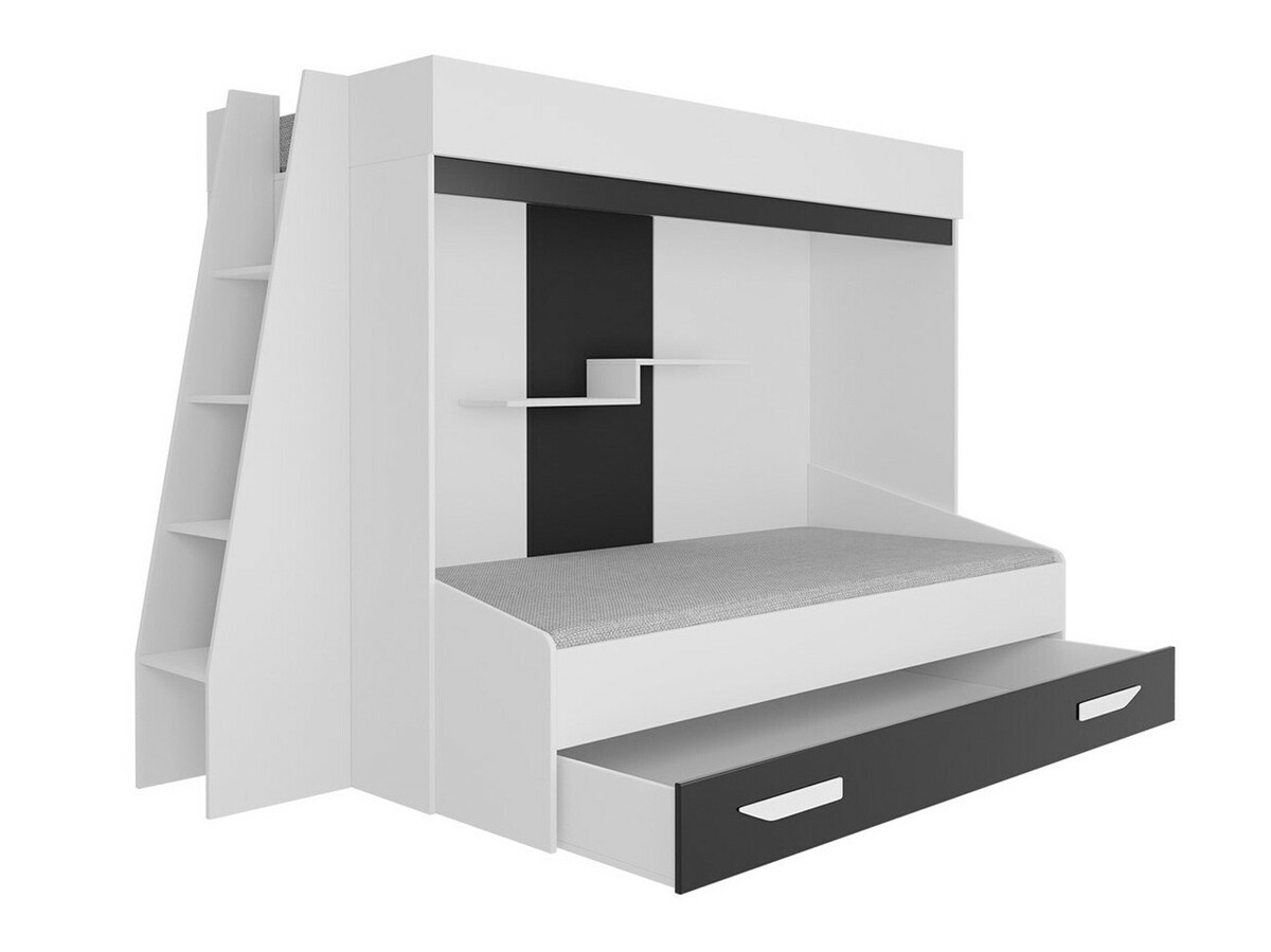 Divstāvu gulta Hartford 357 (Balts + Glancēts balts + Pelēks)