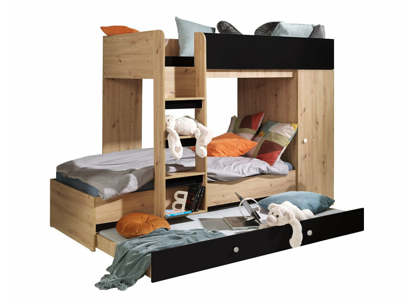 Divstāvu gulta Hartford 360 (Artisan ozols + Melns)