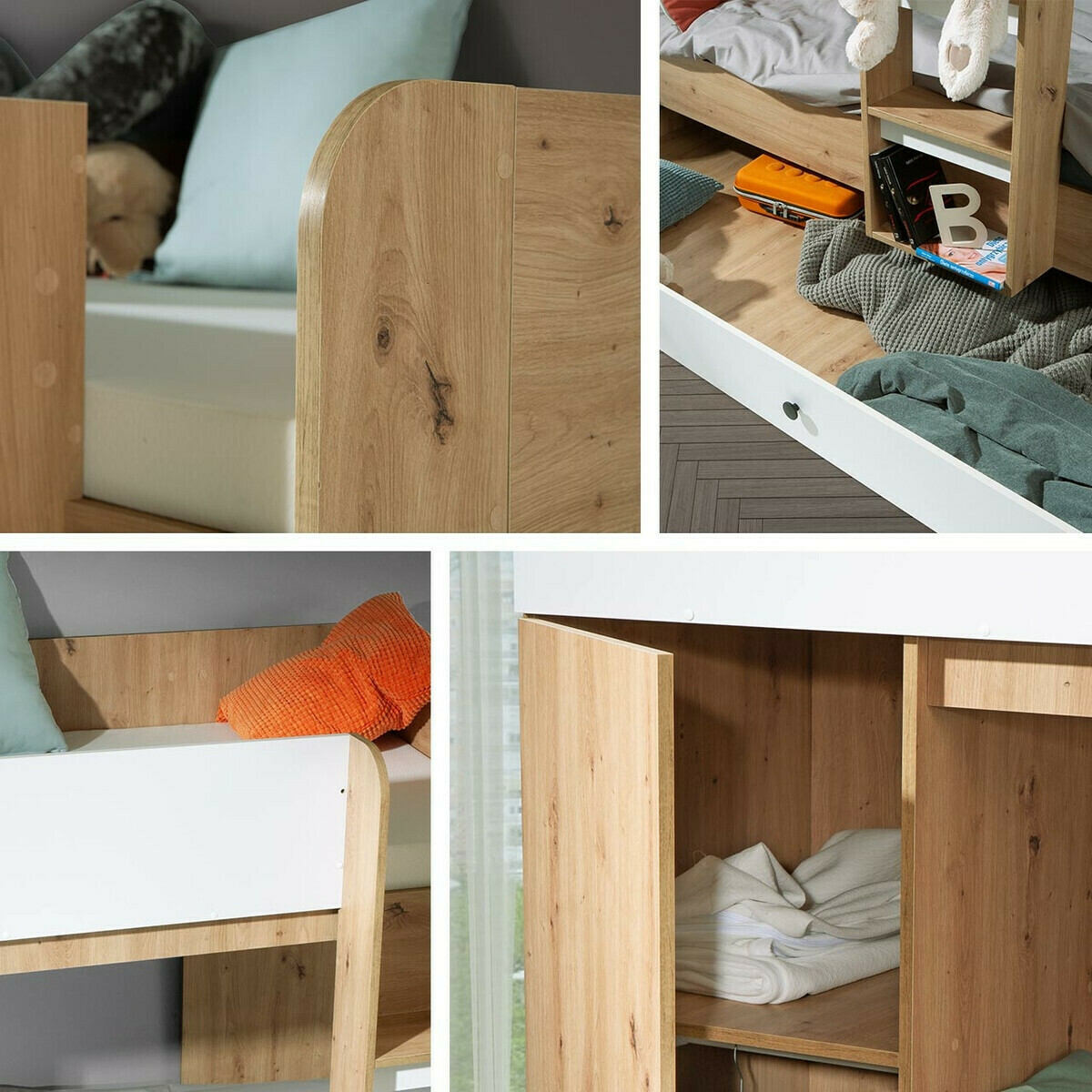 Двухъярусная кровать Hartford 360 (Artisan дуб + Белый)