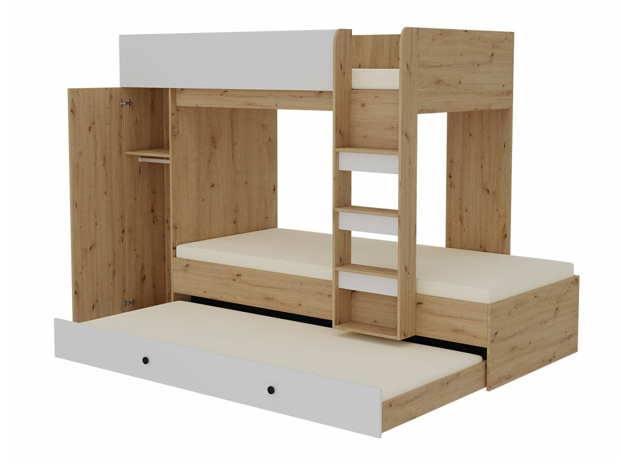 Двухъярусная кровать Hartford 360 (Artisan дуб + Чёрный)