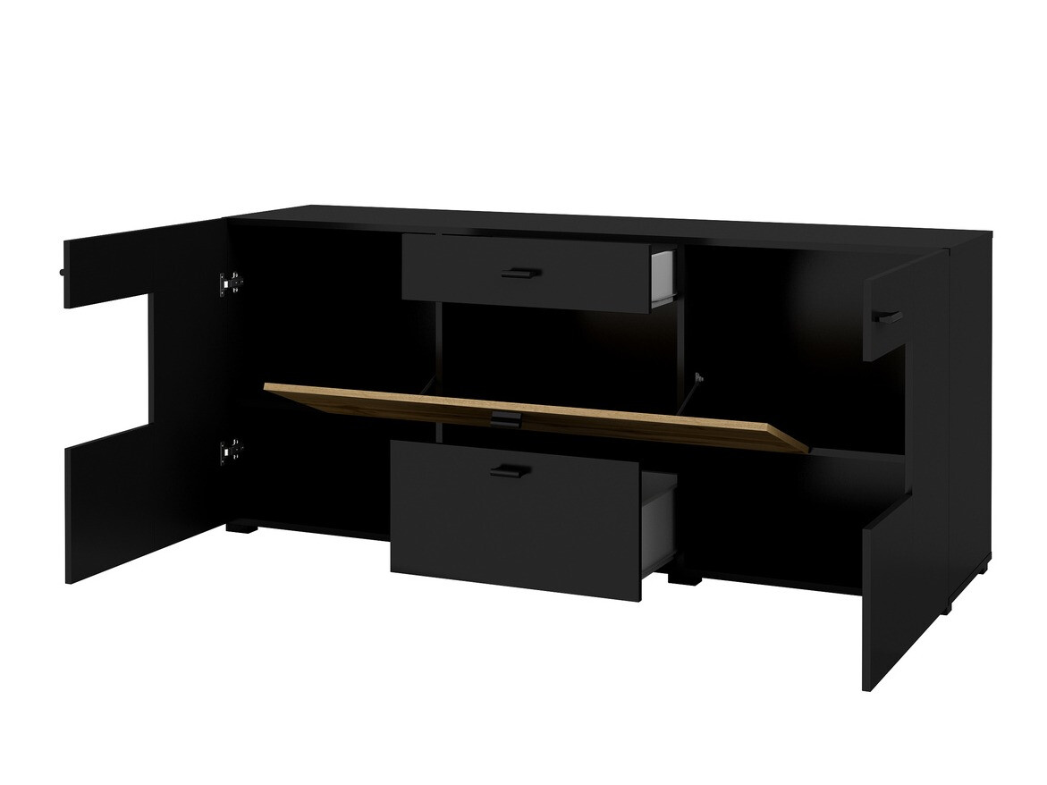 Kомод Mondalo 104 (Дуб вотан + Матовый черный)