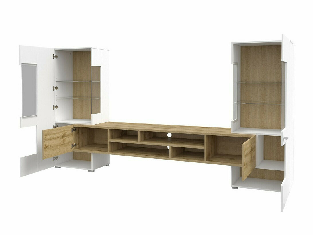 Viesistabas komplekts Mondalo 105 (Votan ozols + Glancēts balts)