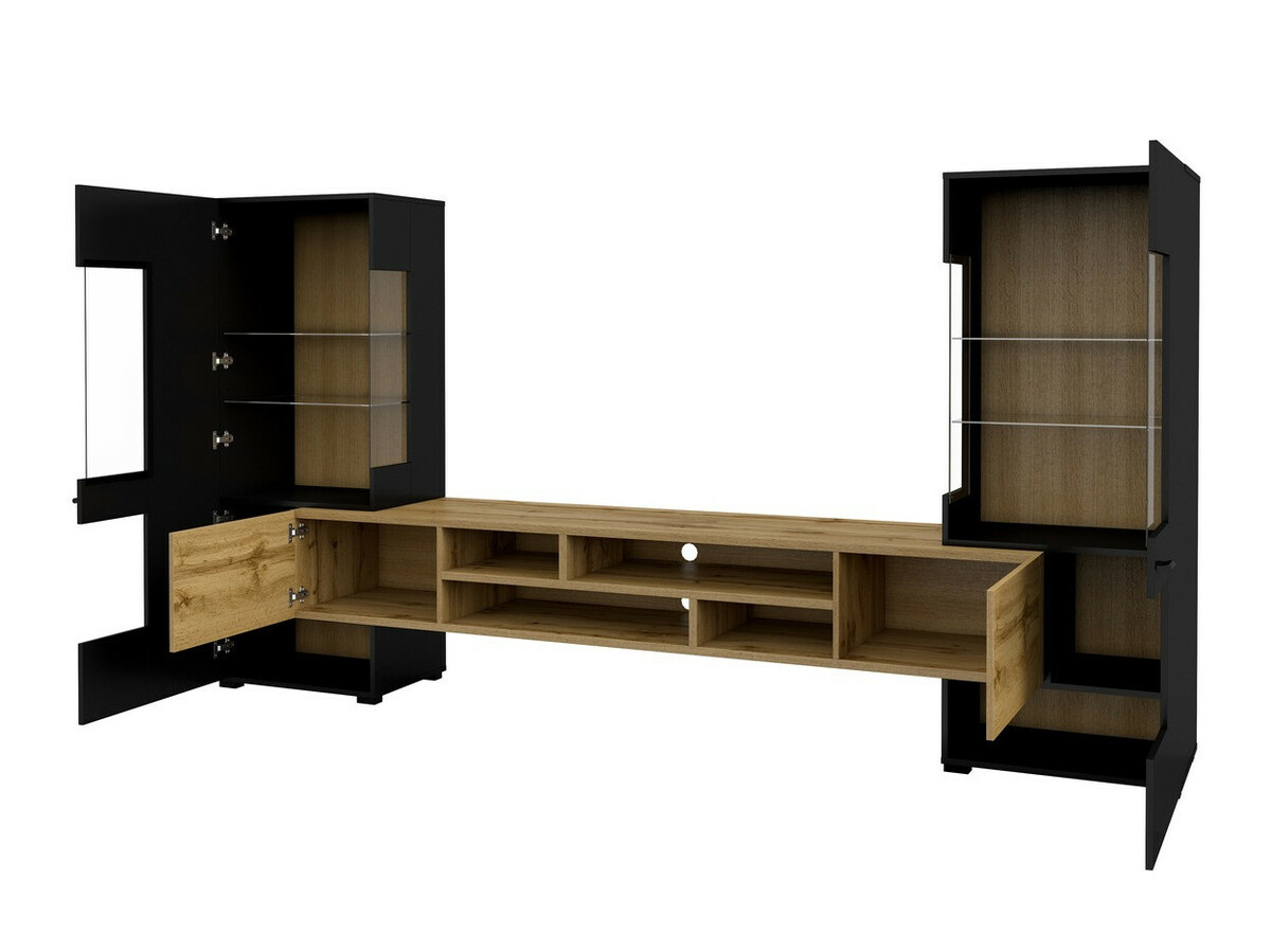 Viesistabas komplekts Mondalo 105 (Votan ozols + Matēts melns)